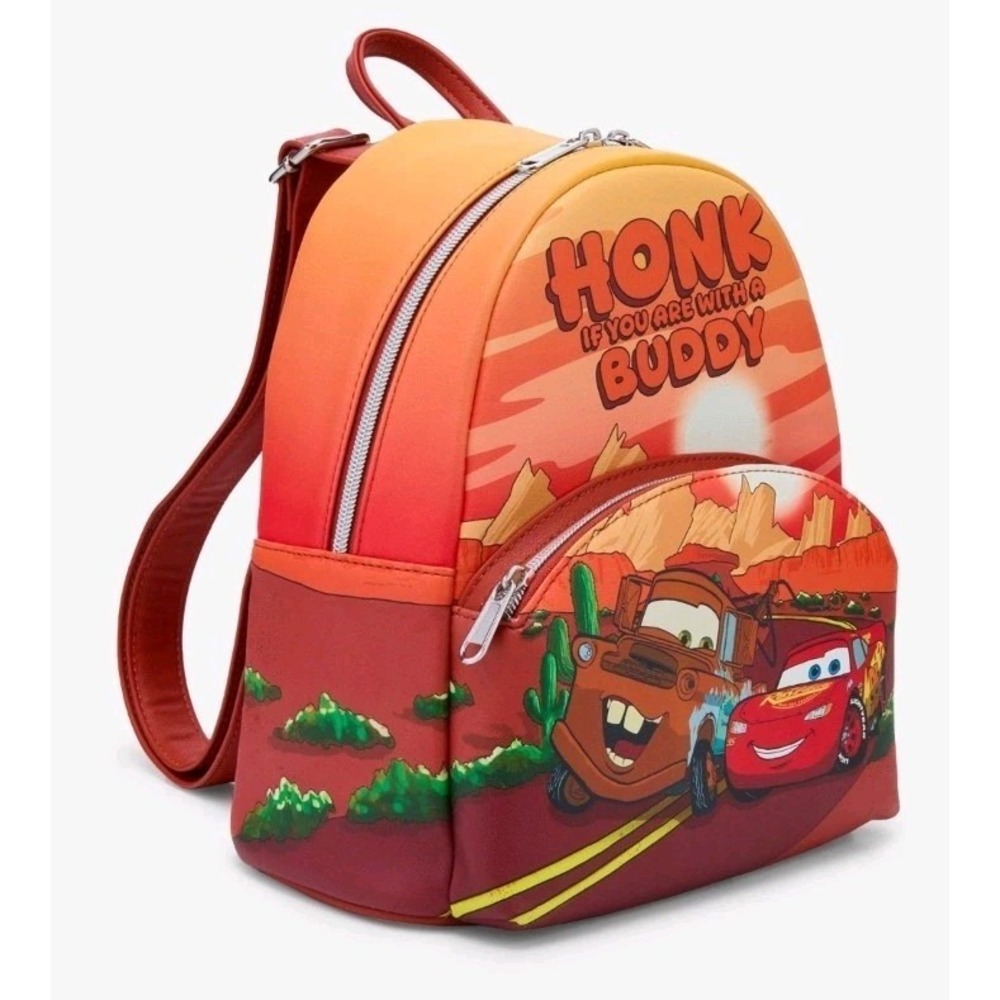 Loungefly Disney Pixar Cars Mater & Lighting Mcqueen Radiator Springs Backpack‎